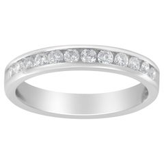 14K White Gold 1/2 cttw Diamond Band Ring (I-J Color, I2-I3 Clarity) - Size 7