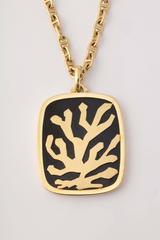 1970s Bulgari Tree Of Life Onyx Pendant With Gold Anchor Link Long Chain