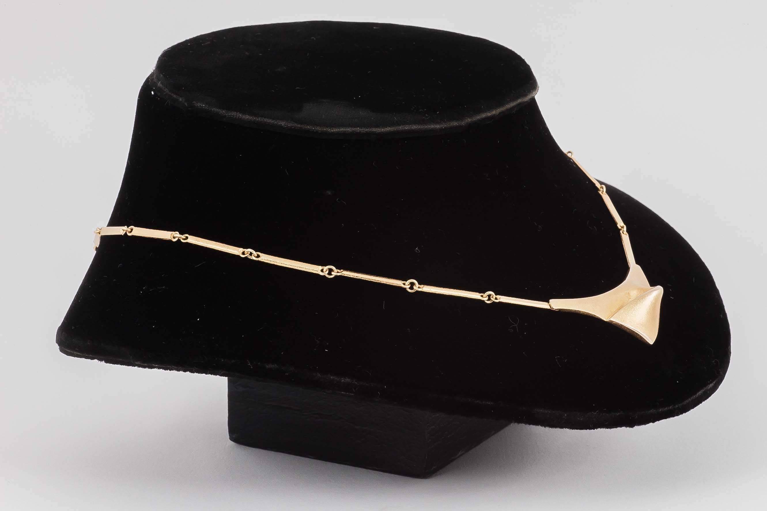 Art Nouveau 1970s Lapponia of Finland gold necklace