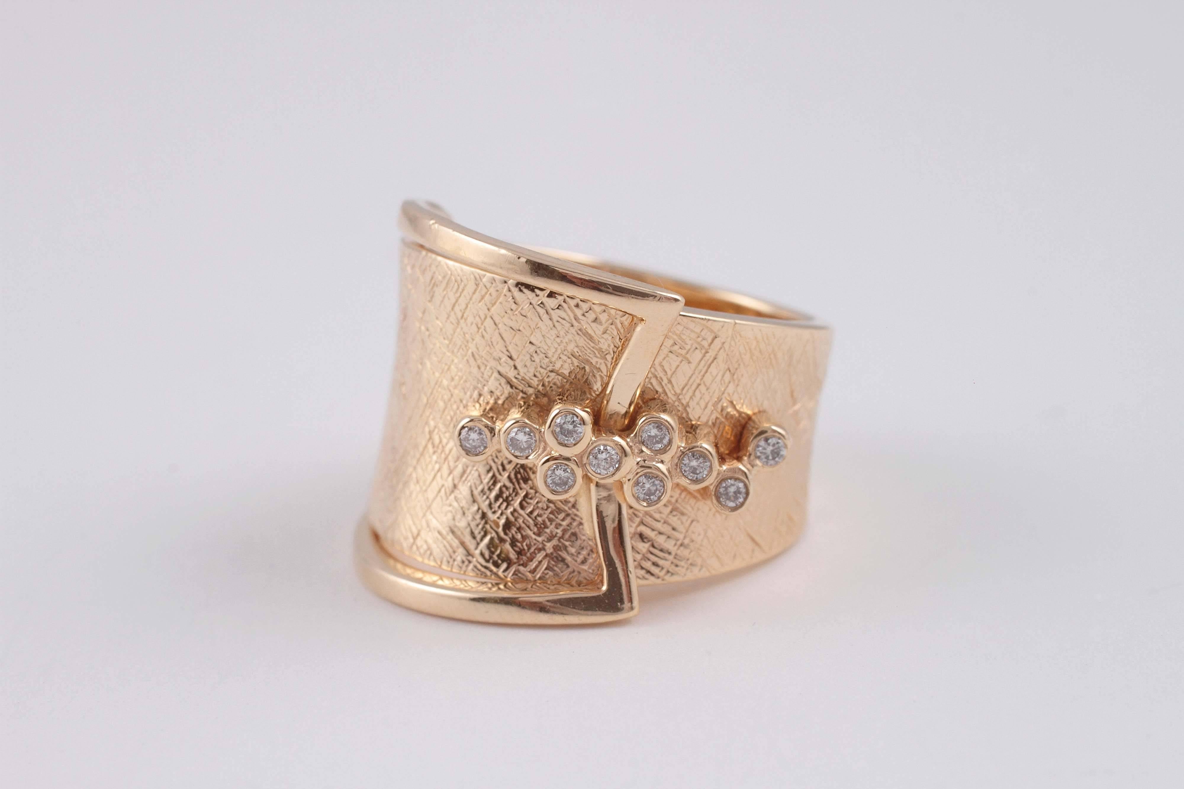Women's 14 Karat Yellow Gold Diamond Ring by Sonja B