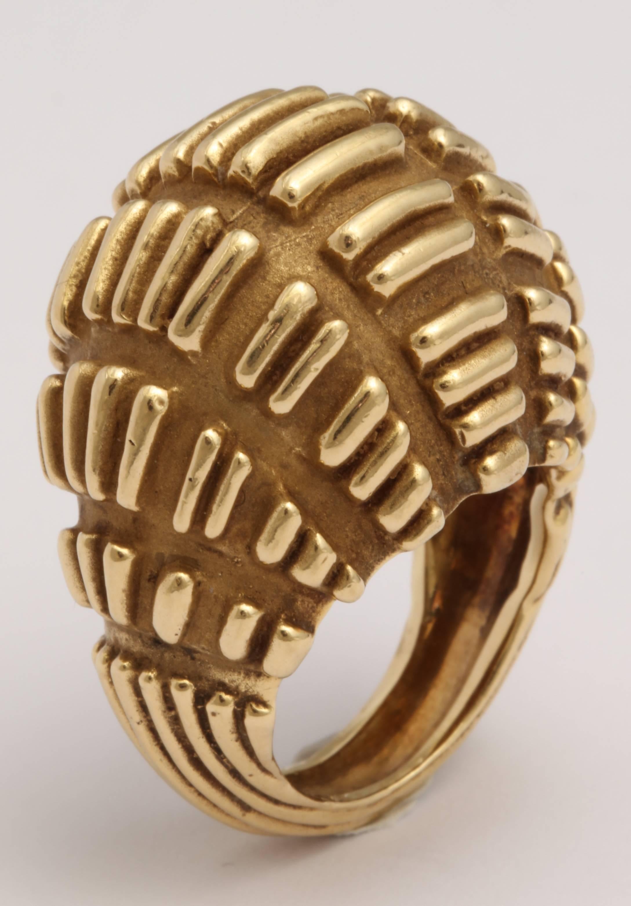 Modernist Bombe Yellow Gold Ring 3
