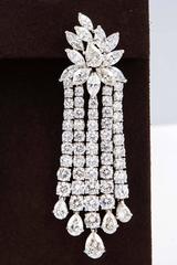 Important Diamond Platinum Dangle Earrings