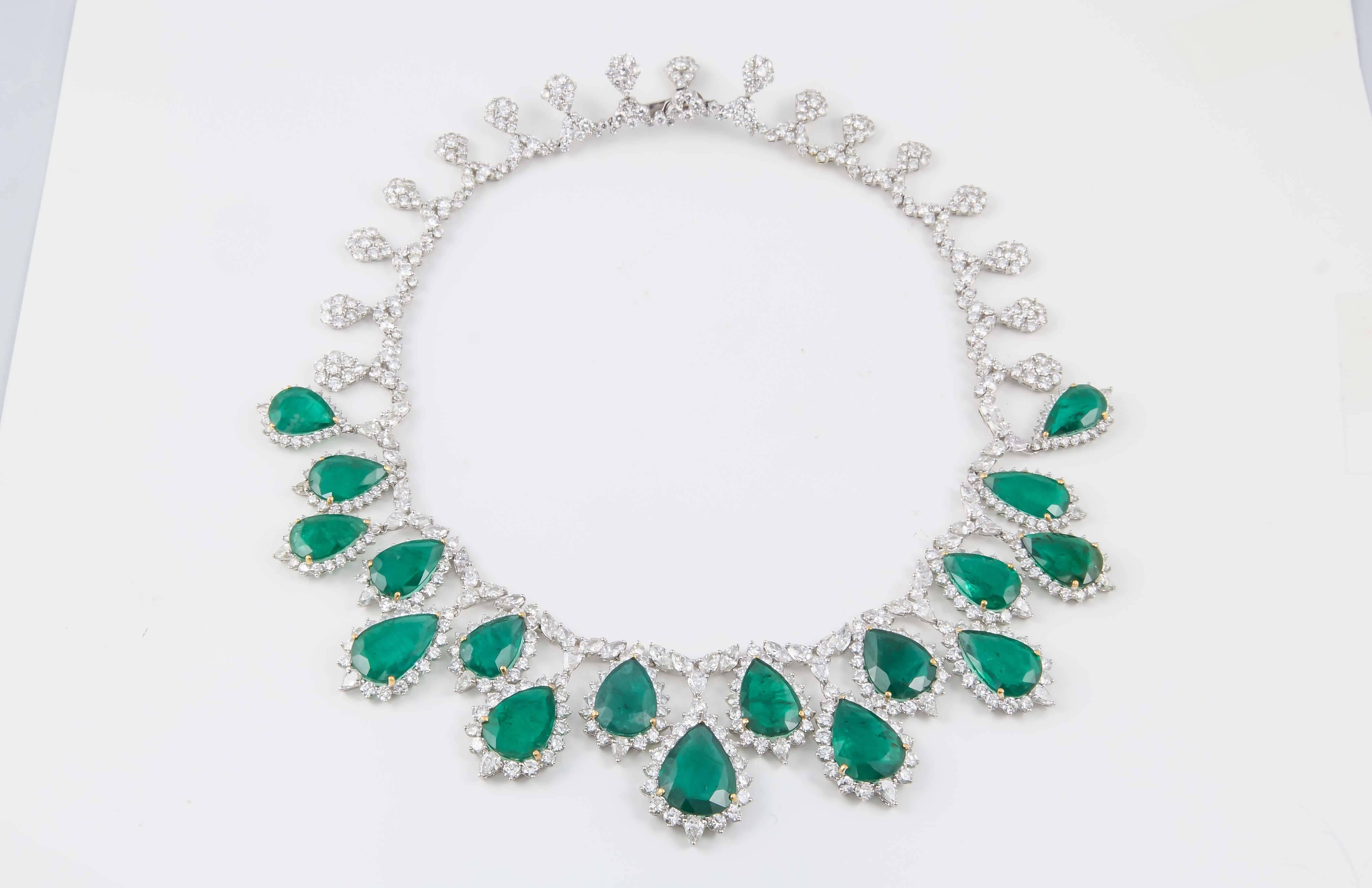 Women's Incredible Emerald and Diamond Necklace