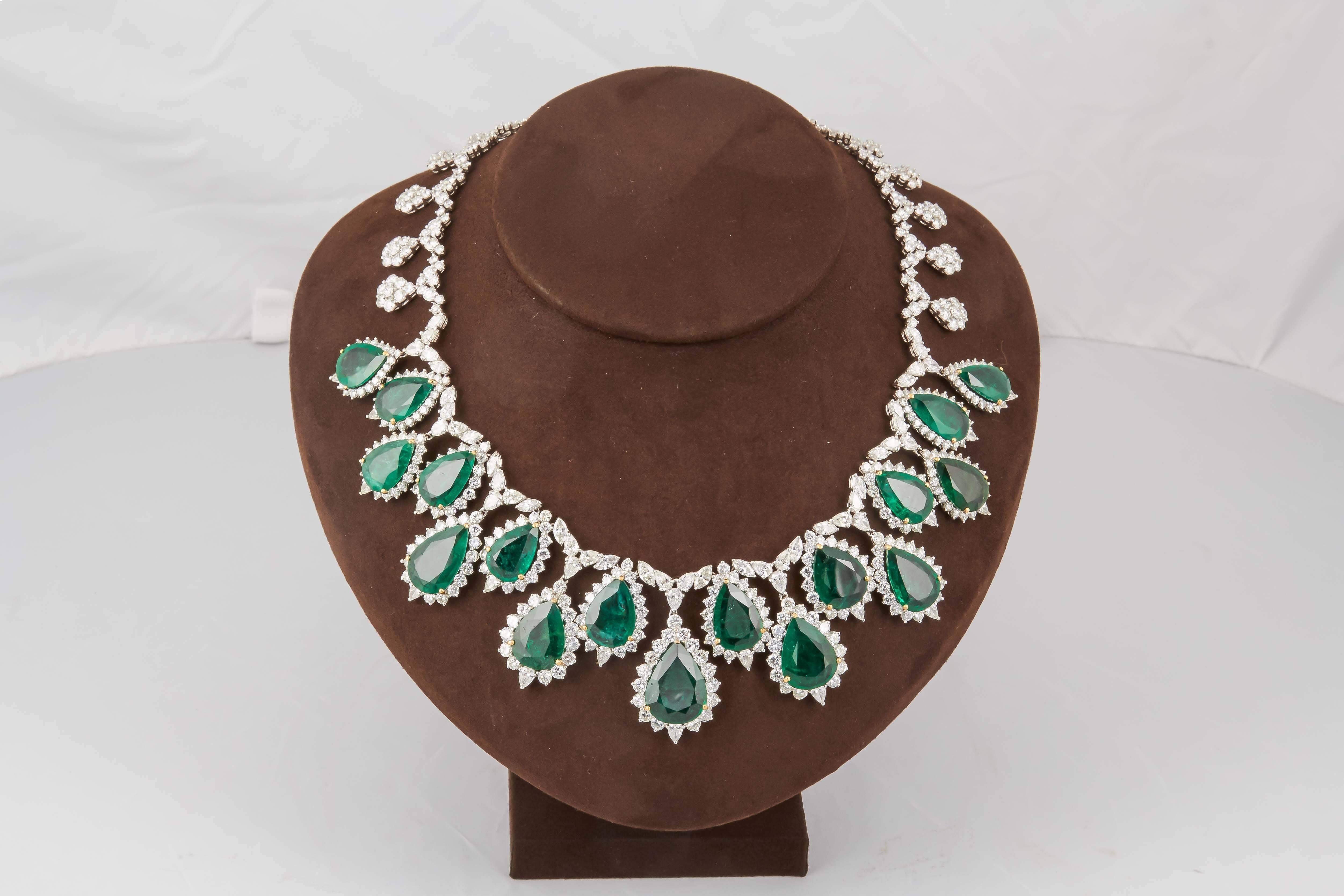 Incredible Emerald and Diamond Necklace 1