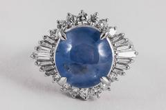 cabochon Star Sapphire Diamond ring