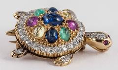Gen set turtle brooch pendant