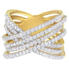 Bague bypass en or jaune 10KT (1 5/8 cttw, couleur H-I, pureté SI2-I1)