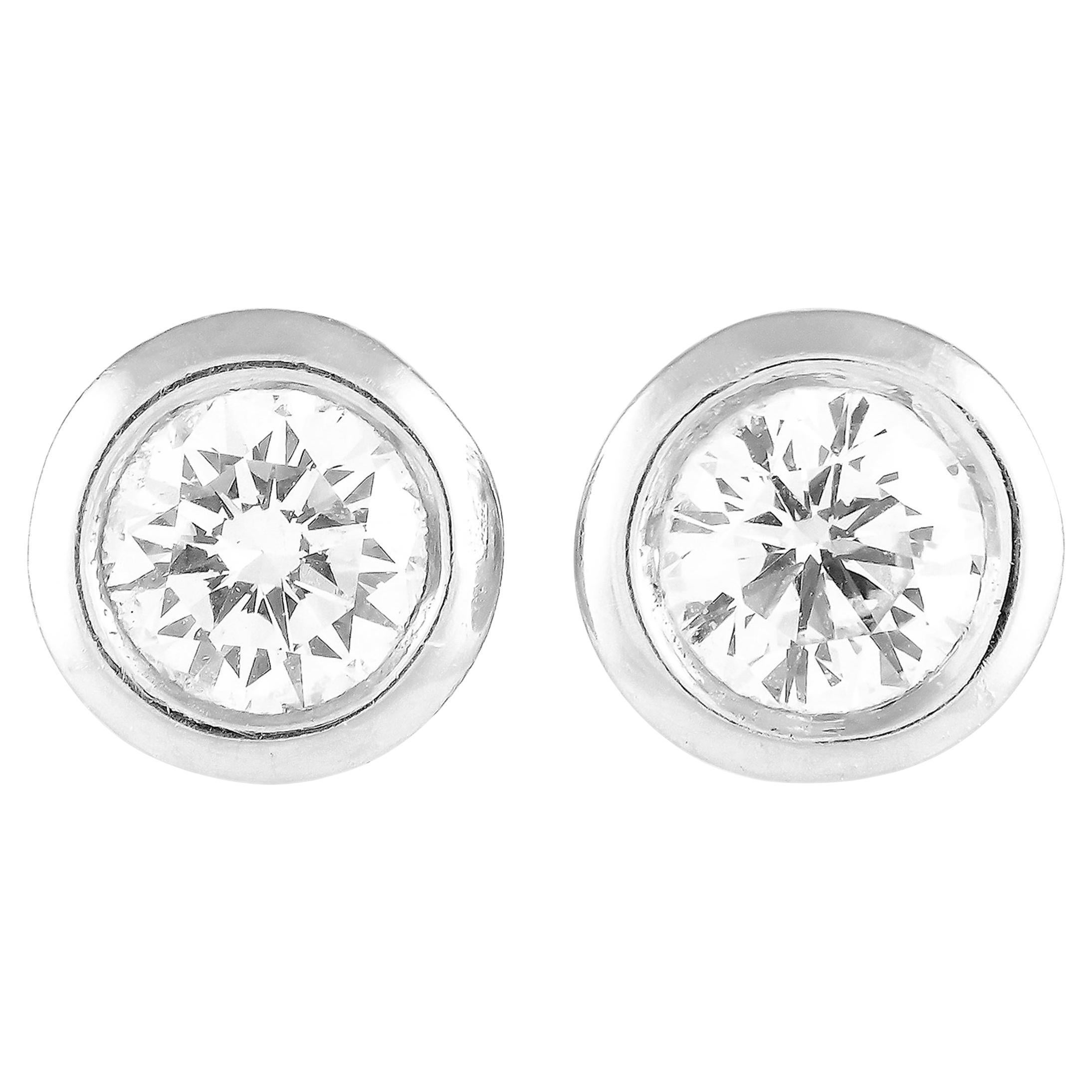 Tiffany & Co. Platinum 0.34ct Diamond Earrings For Sale