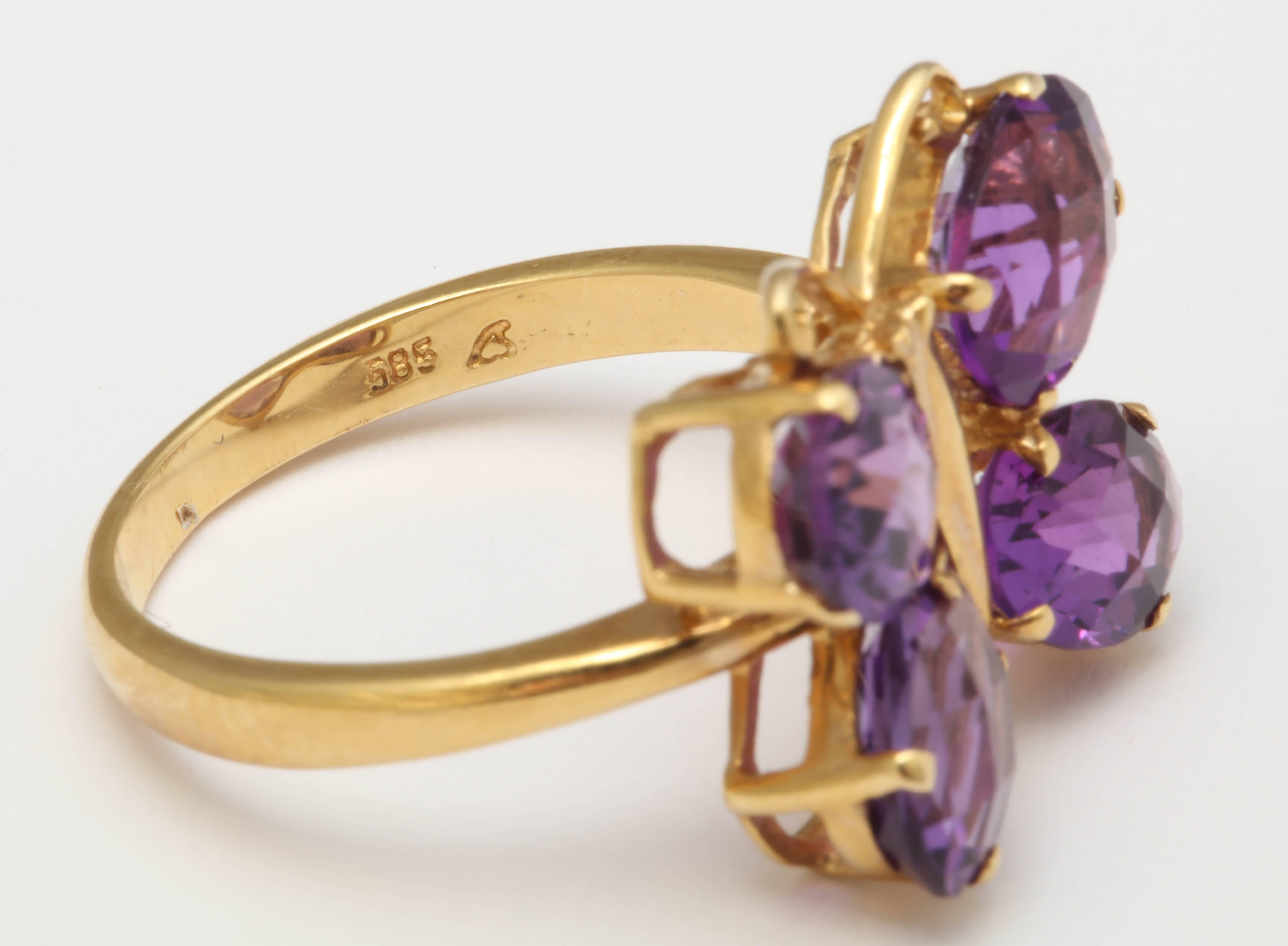 Charming Amethyst Gold Butterfly Ring For Sale 1