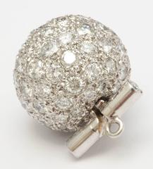 Diamond Platinum Ball Pearl or Bead Clasp
