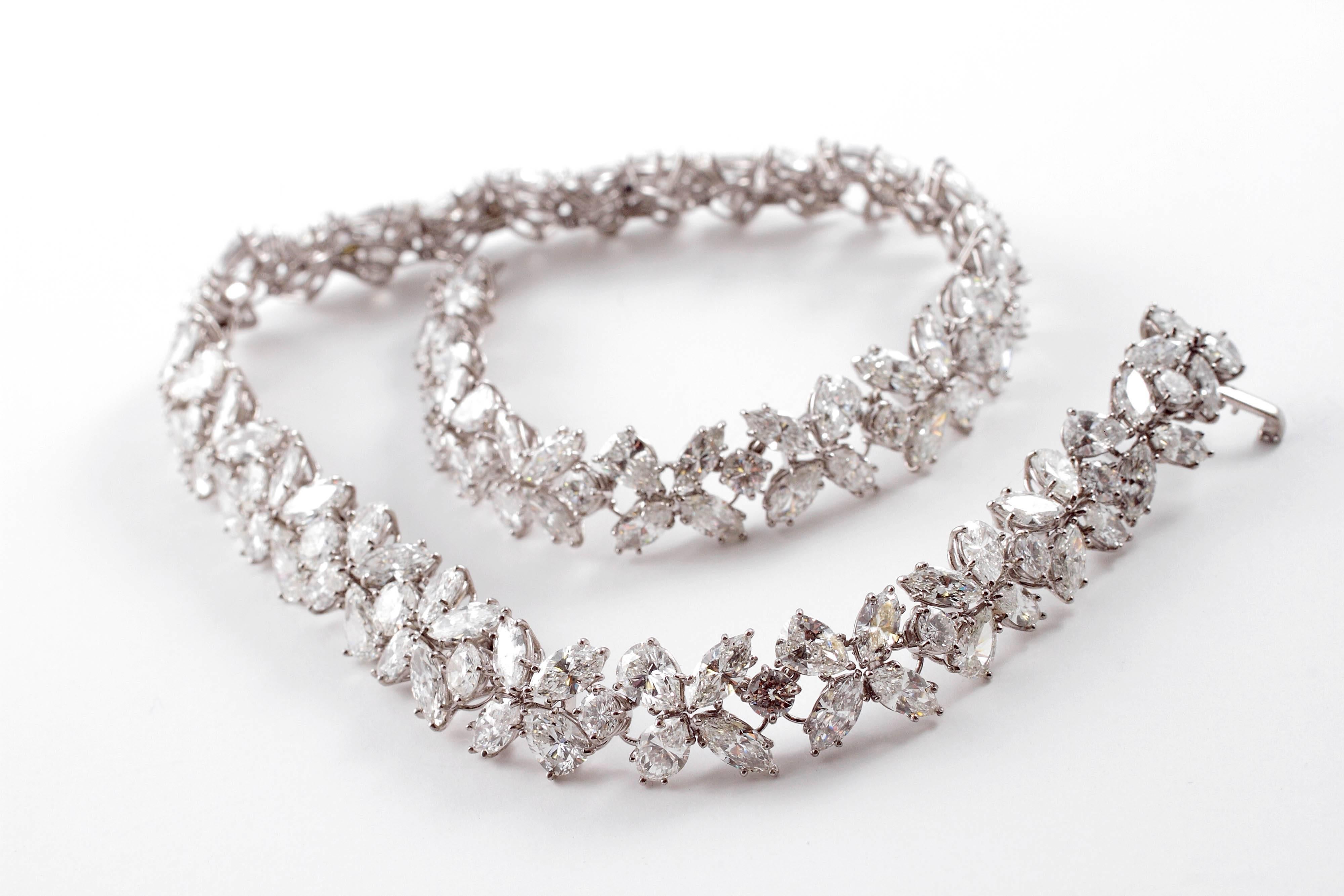 Magnificent 50.00 Carat Platinum Diamond Necklace 3