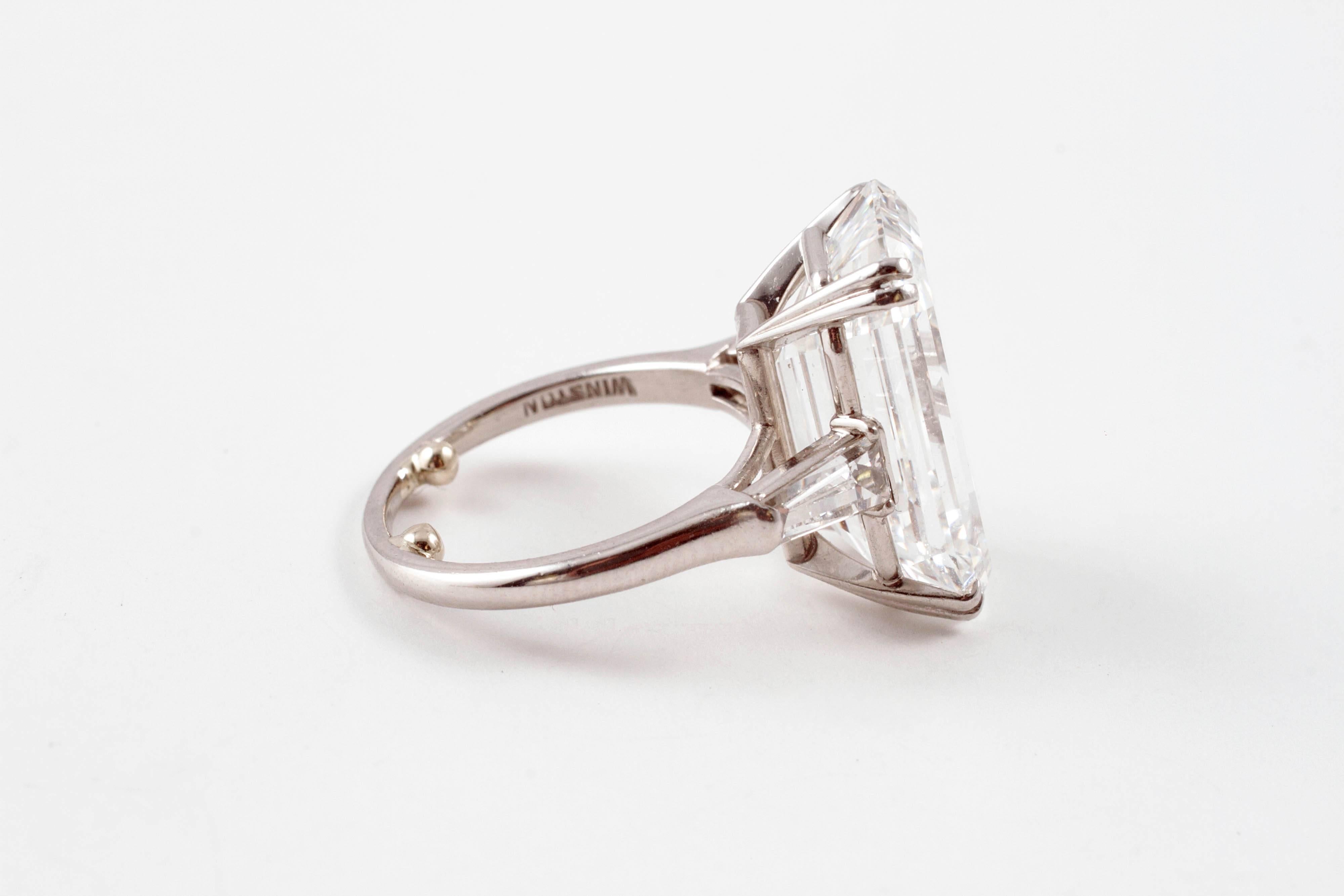 Contemporary Stunning 12.01 Carat Diamond Platinum Ring by Harry Winston