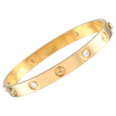 Cartier LOVE Bracciale in oro giallo 18 carati con 4 diamanti misura 16