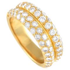 Van Cleef Arpels Vintage 18K Gold 1.29ct Diamond Half Eternity Ring VC04-112724