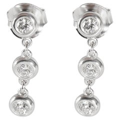 Tiffany & Co. Elsa Peretti Boucles d'oreilles pendantes en argent avec diamants par Yard 0,3 CTW