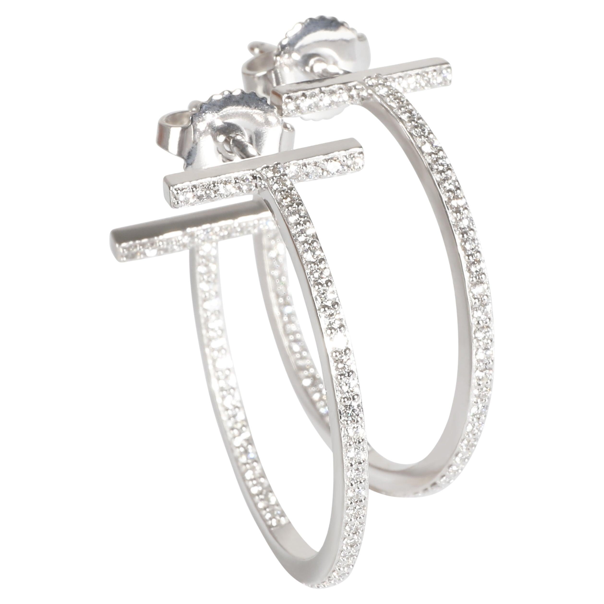 Tiffany & Co. Tiffany T Earrings in 18k White Gold 0.41 CTW