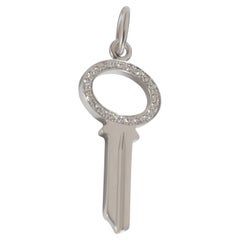Tiffany & Co. Modern Mini Key Pendant in 18k White Gold 0.05 CTW
