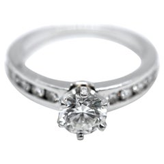 Tiffany & Co. Diamond Engagement Ring in Platinum G VVS1 1.05 CTW