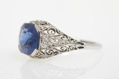 Antique Burma Sapphire Diamond Ring