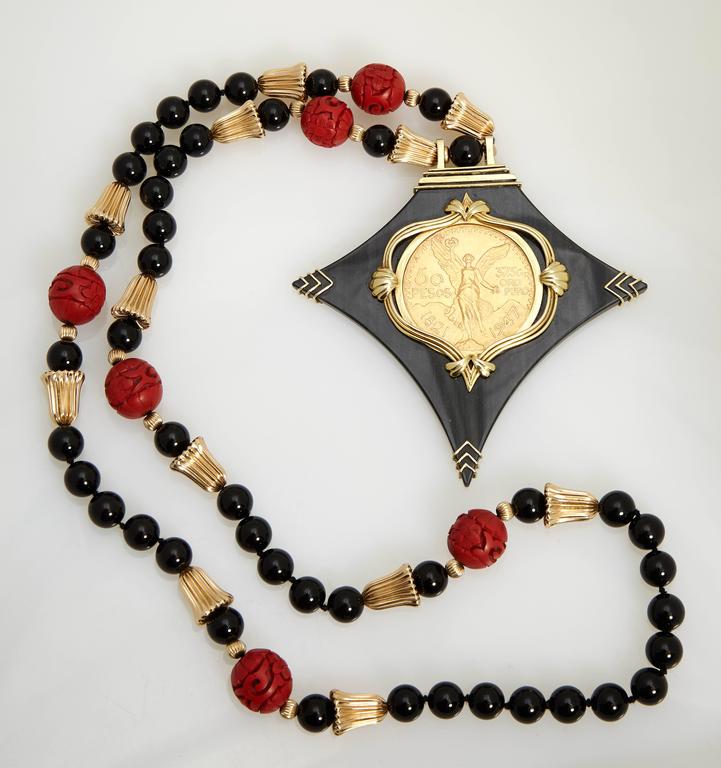 Mexican Peso Coin Necklace For Sale at 