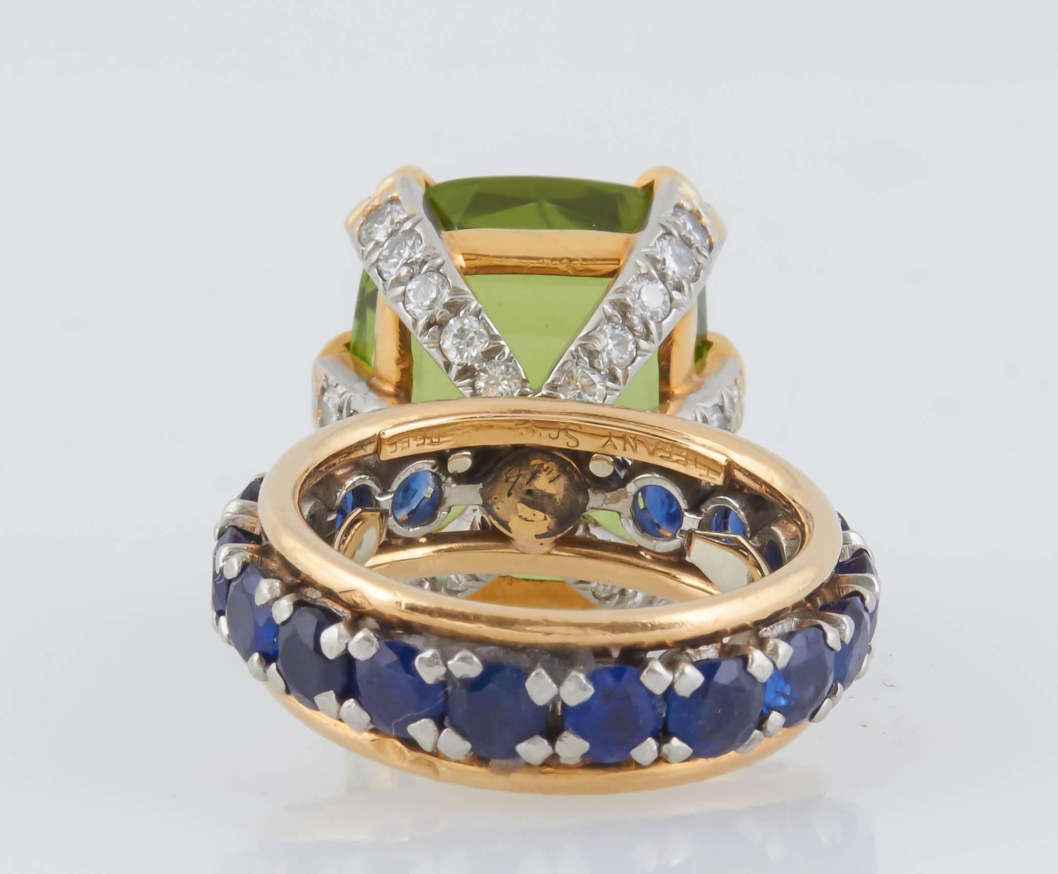 Round Cut Tiffany & Co. Schlumberger Peridot Ring 