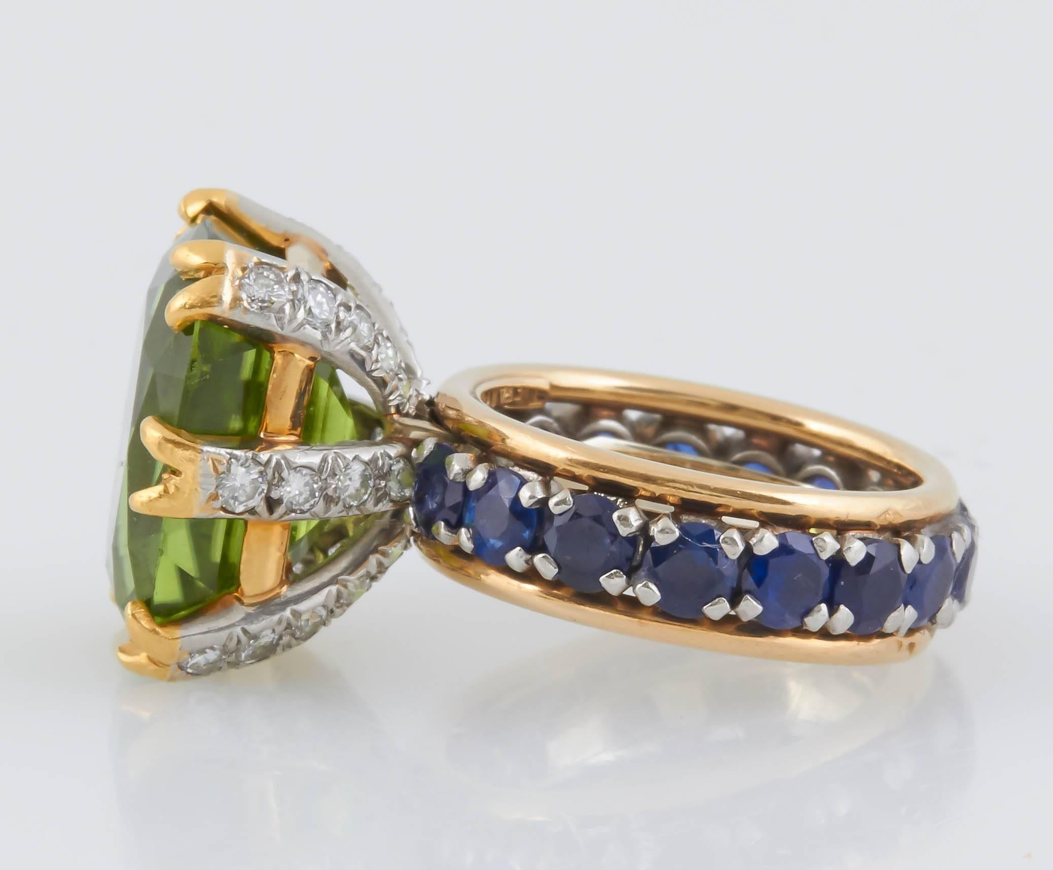 Tiffany & Co. Schlumberger Peridot Ring  In Excellent Condition In New York, NY
