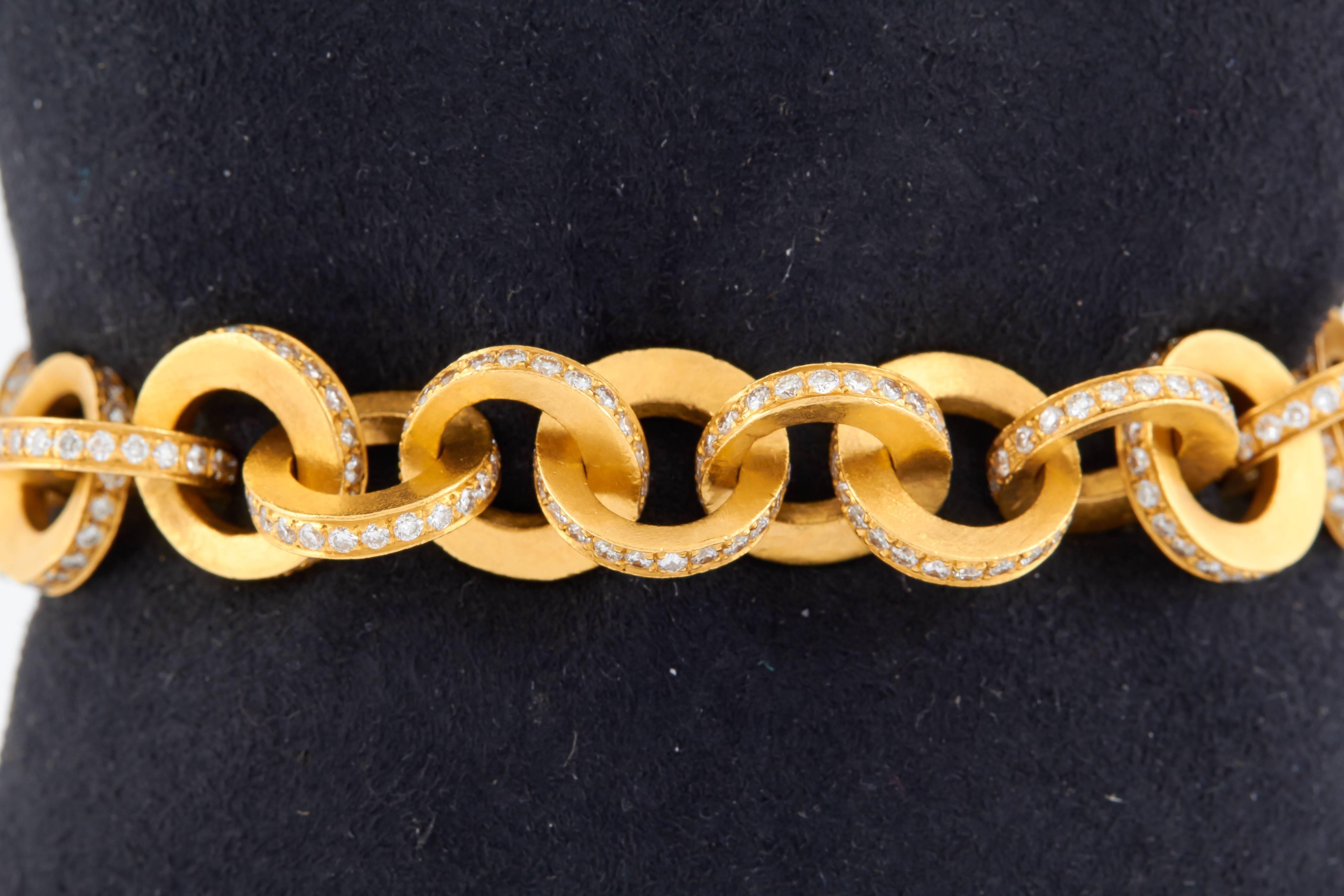 Mouawad 22 Karat Yellow Gold Diamond Bracelet In Excellent Condition In New York, NY