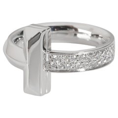 Tiffany & Co. Anello con diamante a T di TIffany in oro bianco 18 carati 0,21 CTW