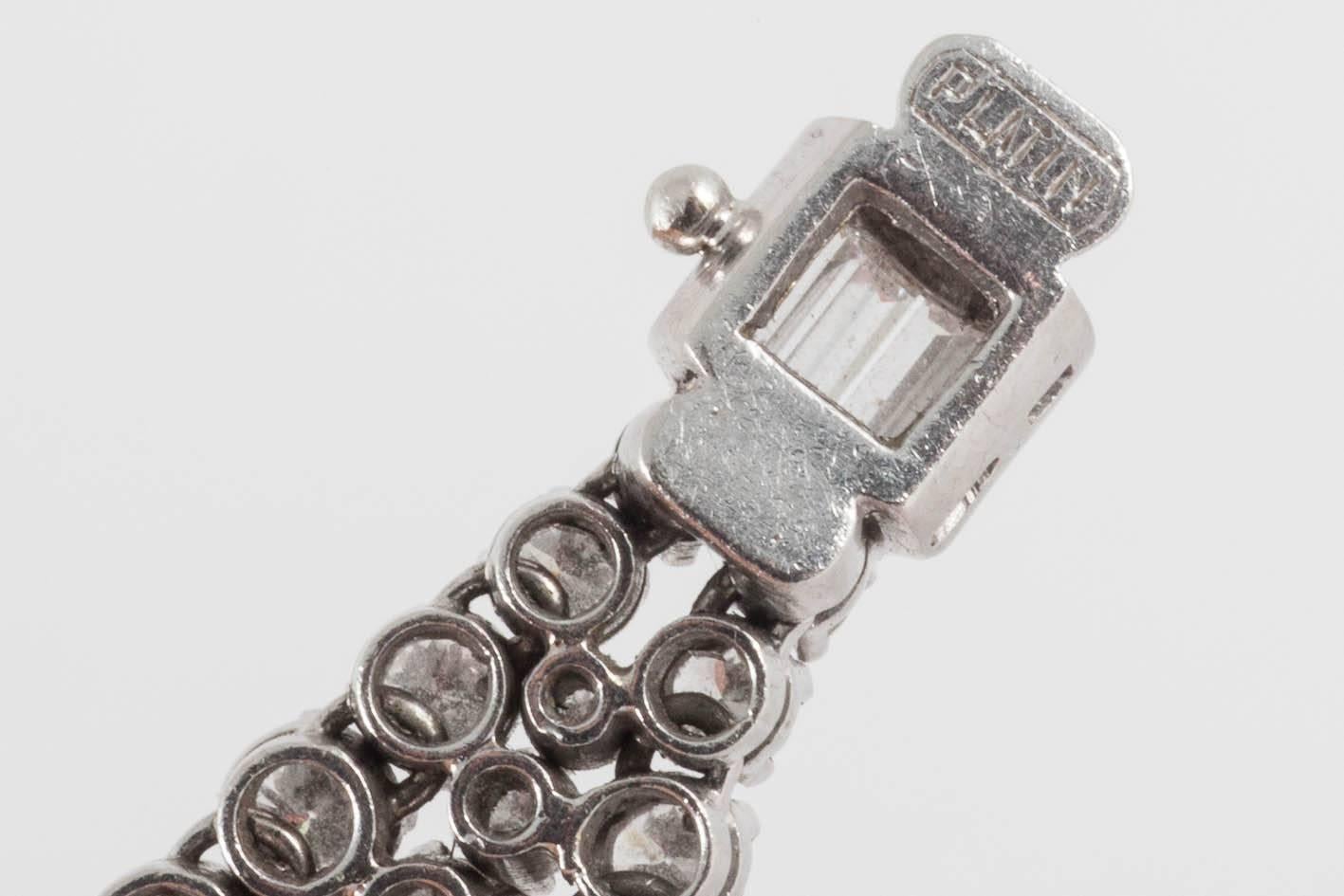 Gabuglio Brilliant and Baguette Diamond Platinum Bracelet circa 1950 2
