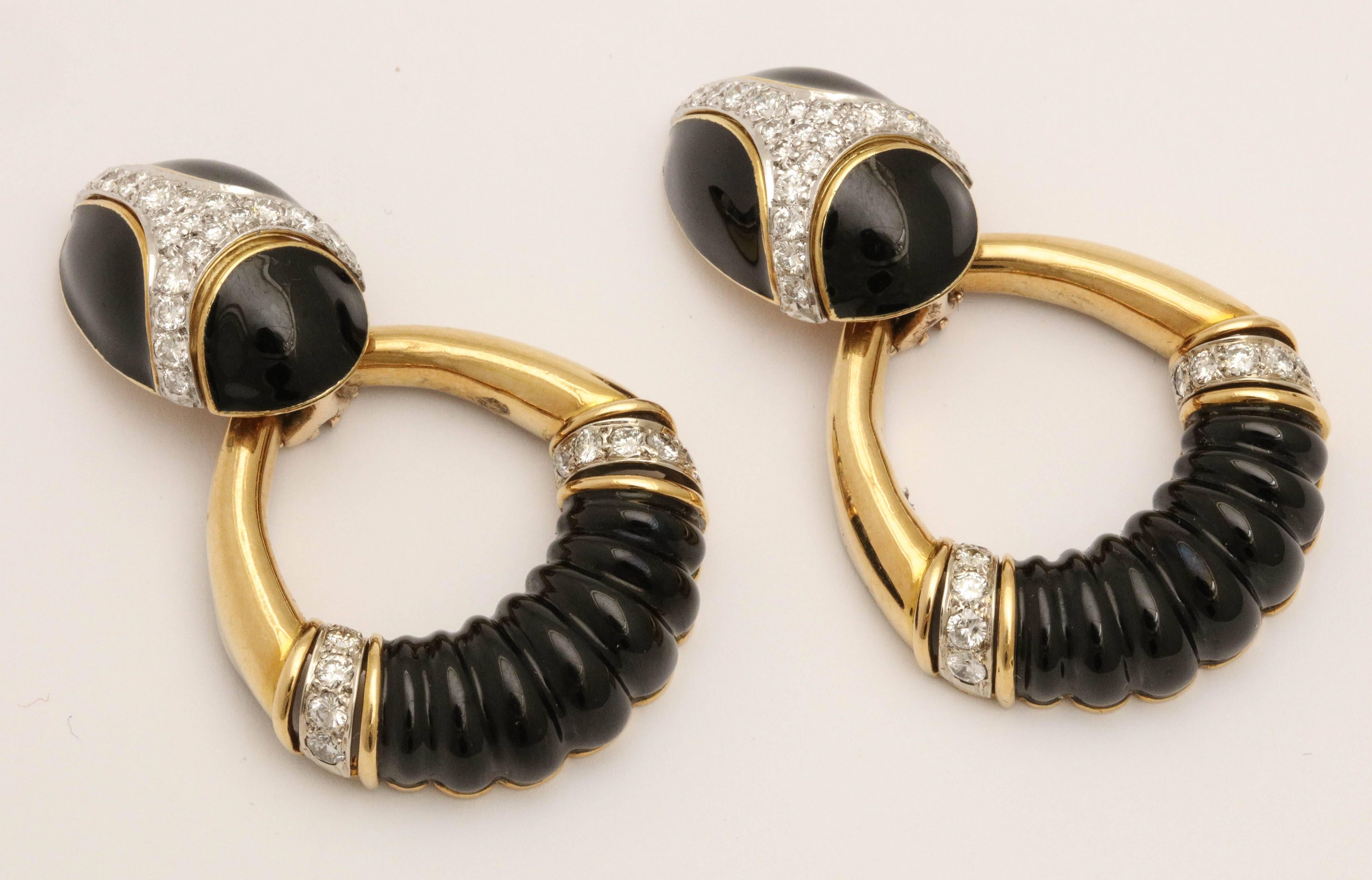 Cellino Onyx Diamond Gold Day-Night Earrings at 1stDibs | how to remove ...