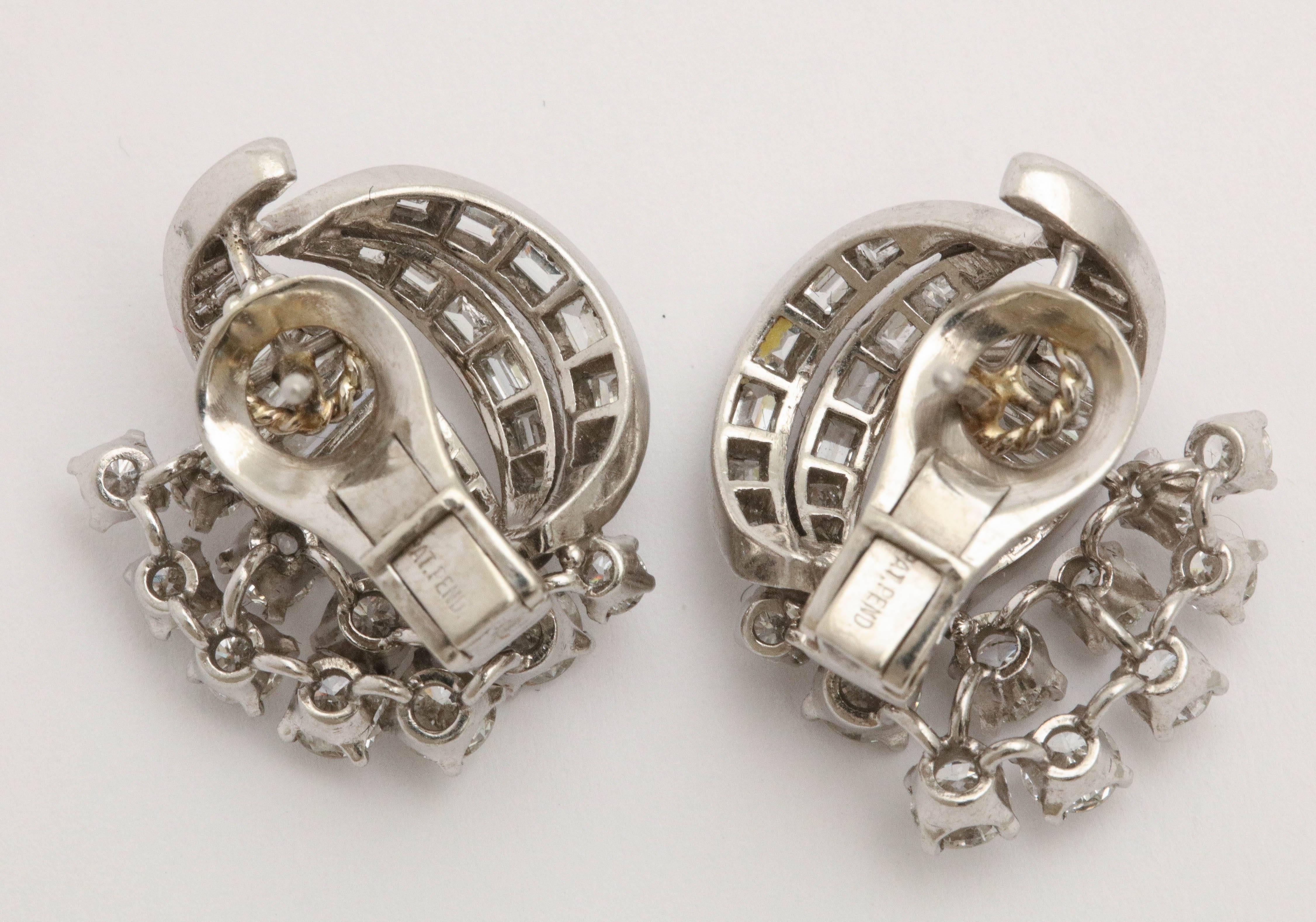 Super Chic Diamond Earrings In Excellent Condition In New York, NY