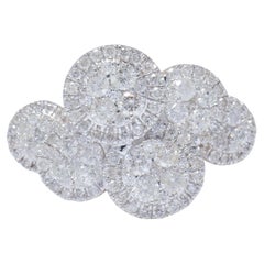 Cloud Natural Diamond Ring in 14K Solid Gold (Certified)