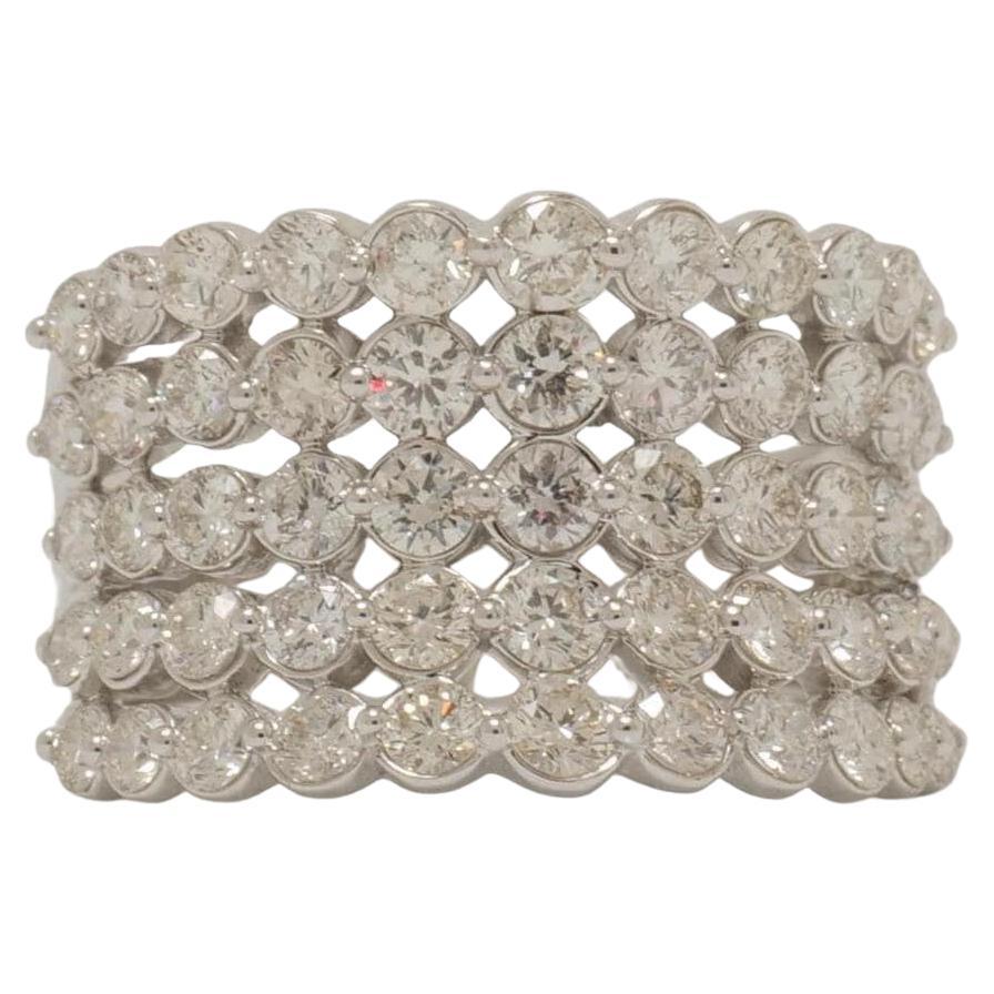 Natural Diamond Eternity Broad Band Ring in 14K Solid Gold (Certified)