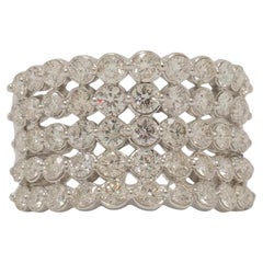 Natural Diamond Eternity Broad Band Ring in 14K Solid Gold (Certified)