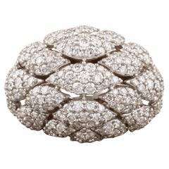 Dome Cluster Natural Diamond Cocktail Ring in 14k Solid Gold (Certified)