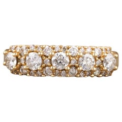 Solitaire Eternity Diamond Band Ring in 14K Solid Gold (Certified)