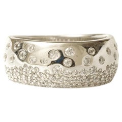 Bubble Natural Diamond Flush Set Band Ring in 14k Solid Gold (Certified)