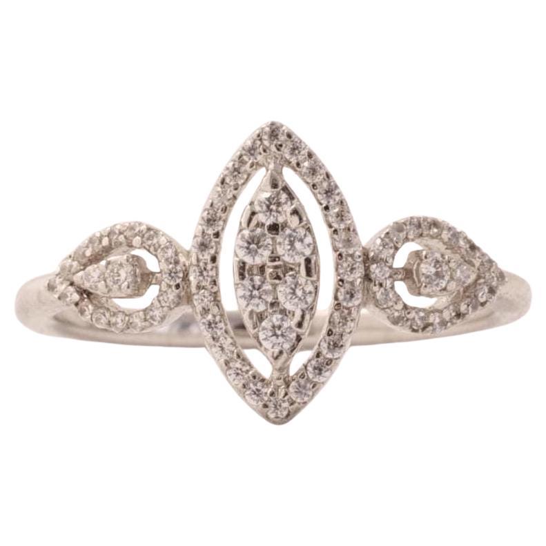 Halo-Marquise-Diamantring aus 14k Massivgold (zertifiziert)