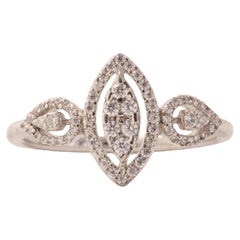 Halo-Marquise-Diamantring aus 14k Massivgold (zertifiziert)