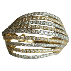 Natural Diamond Wave Lines Broad Band Ring in 14K Solid Gold (Certified) Natural Diamond Wave Lines Broad Band Ring in 14K Solid Gold (Certified)