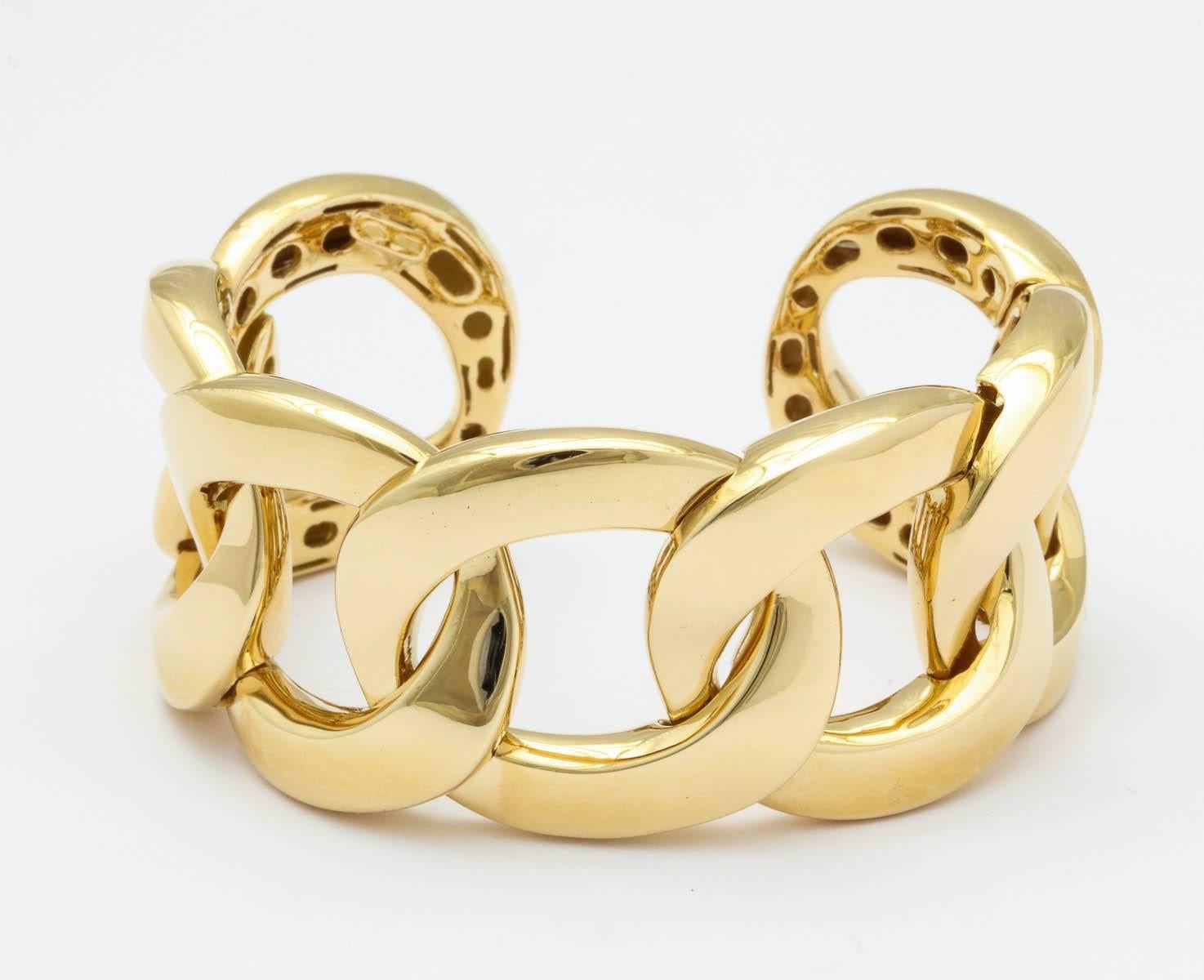 Contemporary Gold Open Link Bracelet 