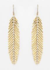 Diamant Gold Flexible Feder-Ohrringe