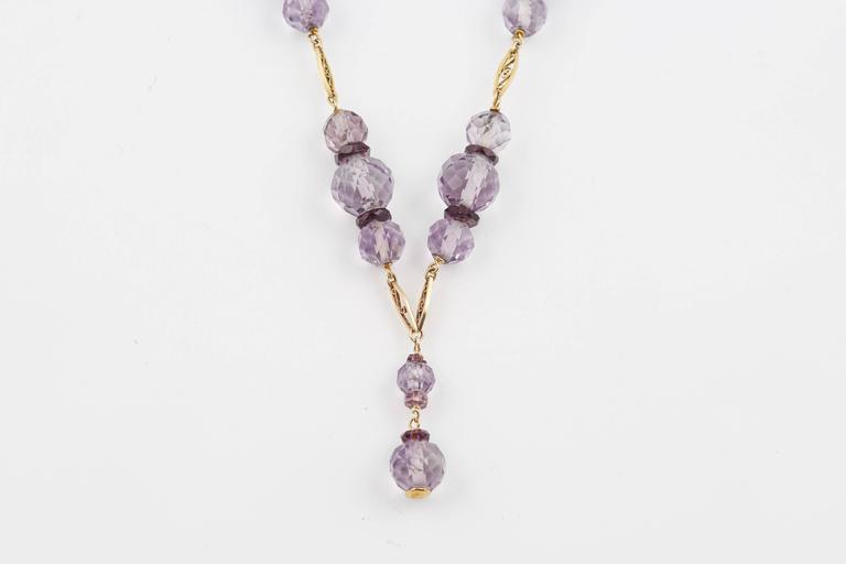 Edwardian Amethyst and Gold Necklace, circa 1920 In Good Condition For Sale In St. Catharines, ON