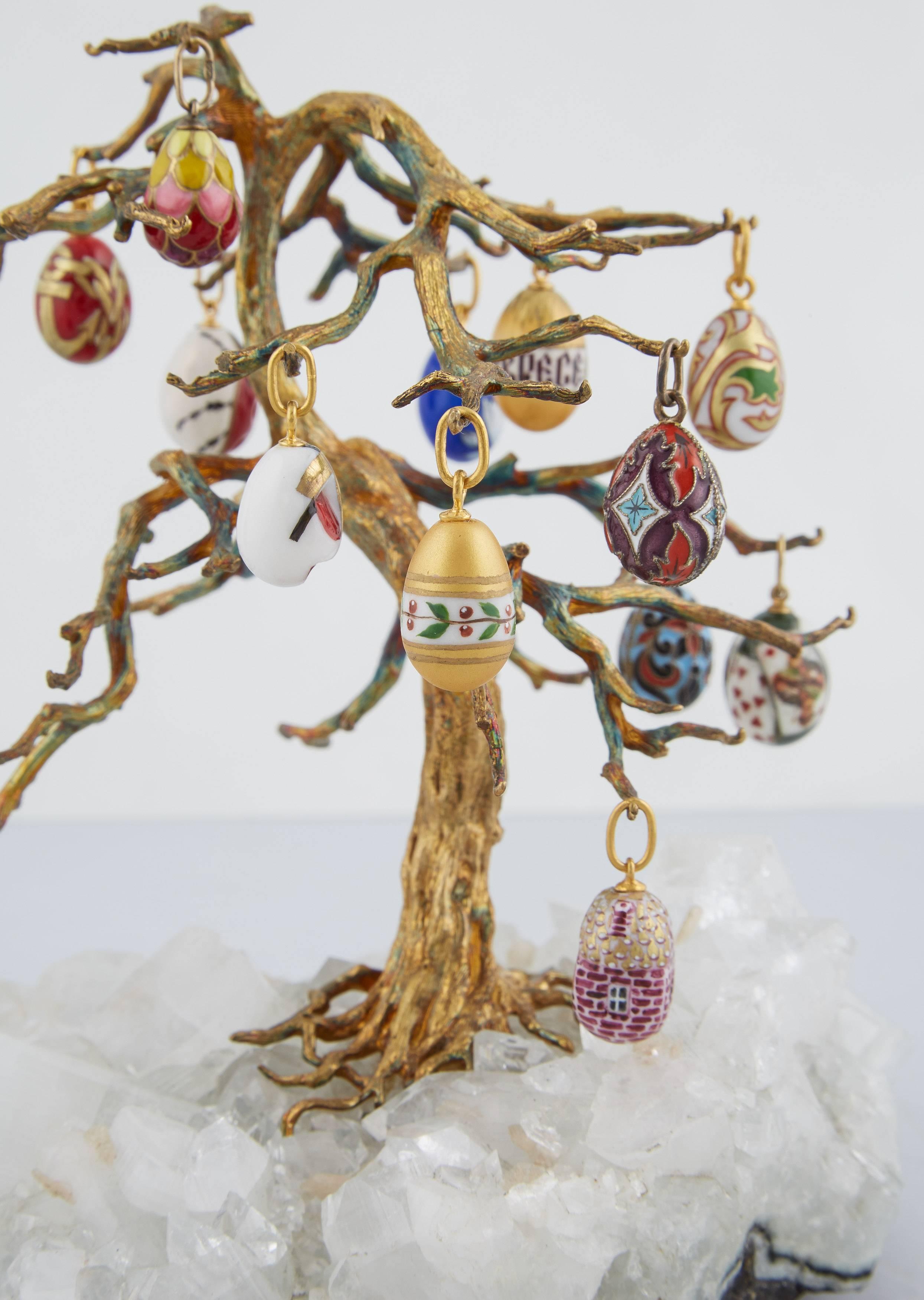 Russian Empire Russian Easter Egg Rock Crystal Tree, 20th century