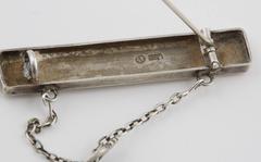 Russian Silver Enamel Pin Suspending an Old Believers Cross, 19th century