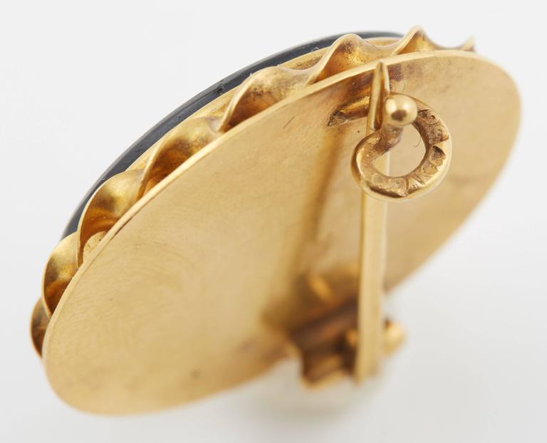 Russian Gold MicroMosaic Pin by Blumenthaller, circa 1880 For Sale at