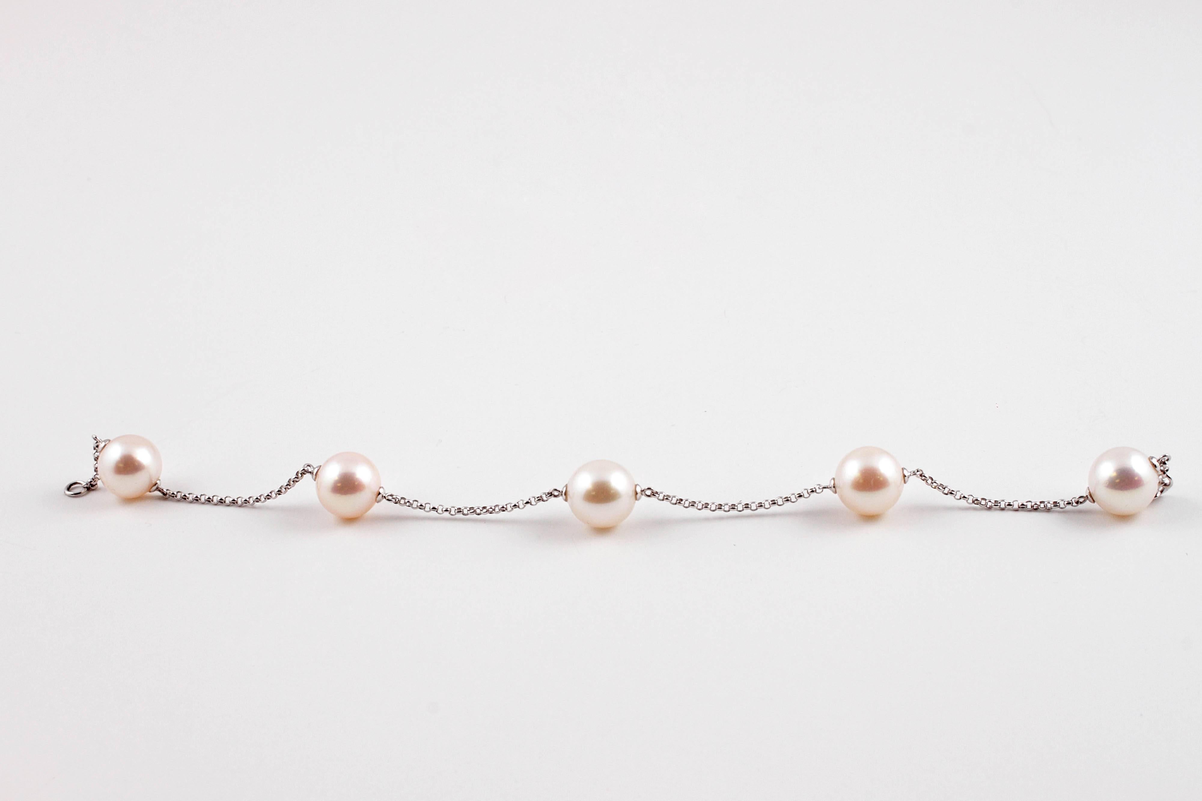 Mastoloni South Sea Cultured Pearl Bracelet White Gold For Sale 2
