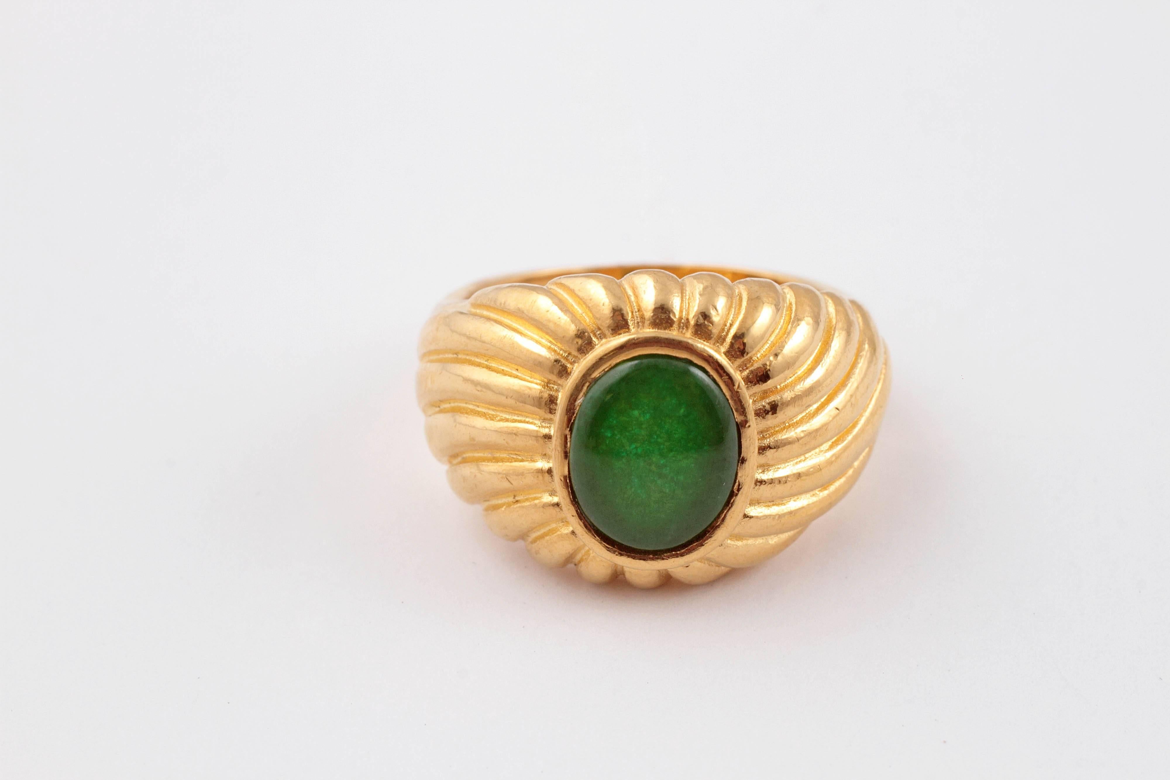 Women's or Men's Jade Gold Ring