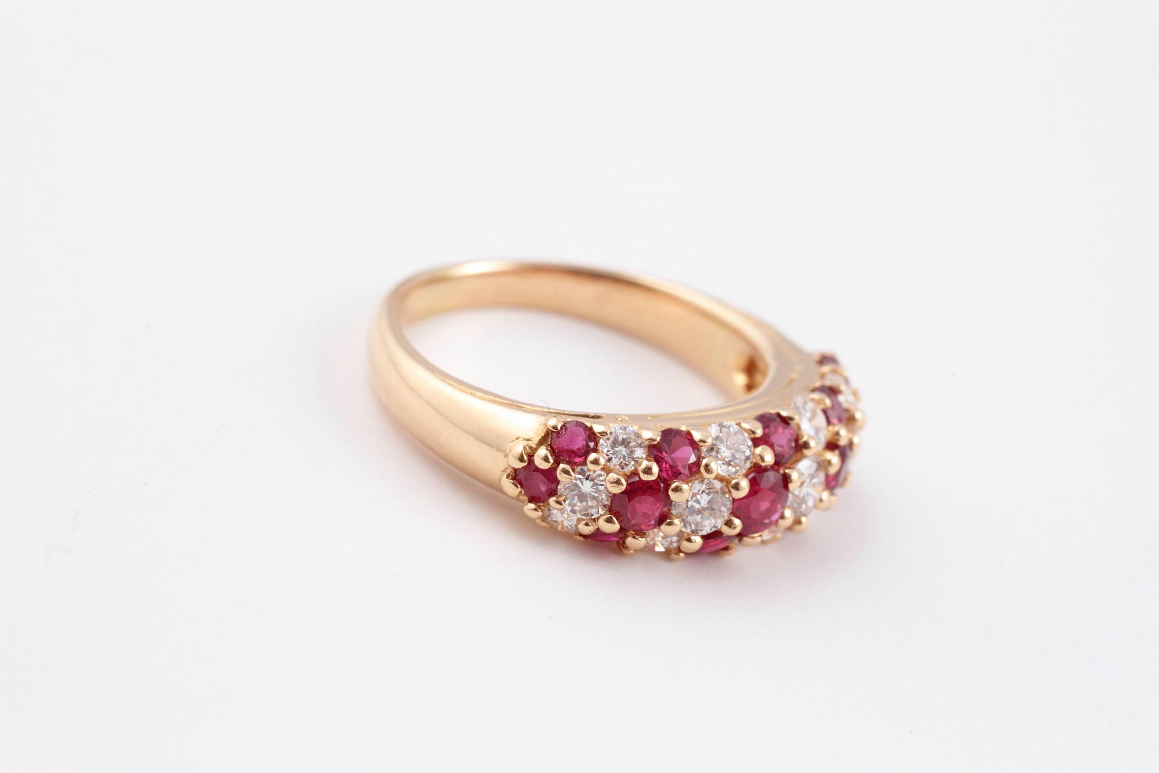 Oscar Heyman 1,11 Karat Rubin 0,87 Karat Diamant Gelbgold Ring im Zustand „Gut“ im Angebot in Dallas, TX