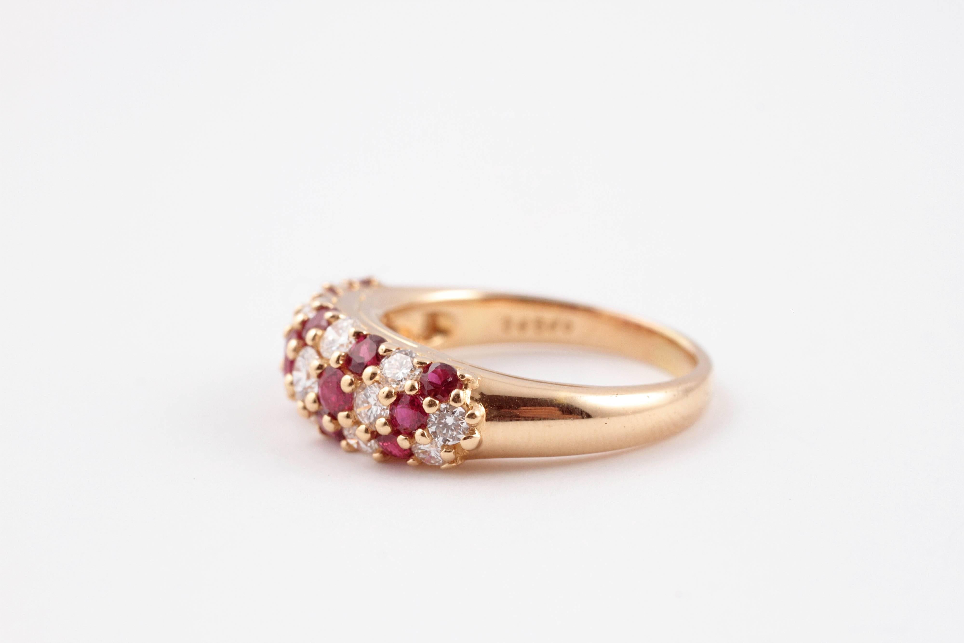 Oscar Heyman 1.11 Carat Ruby 0.87 Carat Diamond Yellow Gold Ring In Good Condition For Sale In Dallas, TX